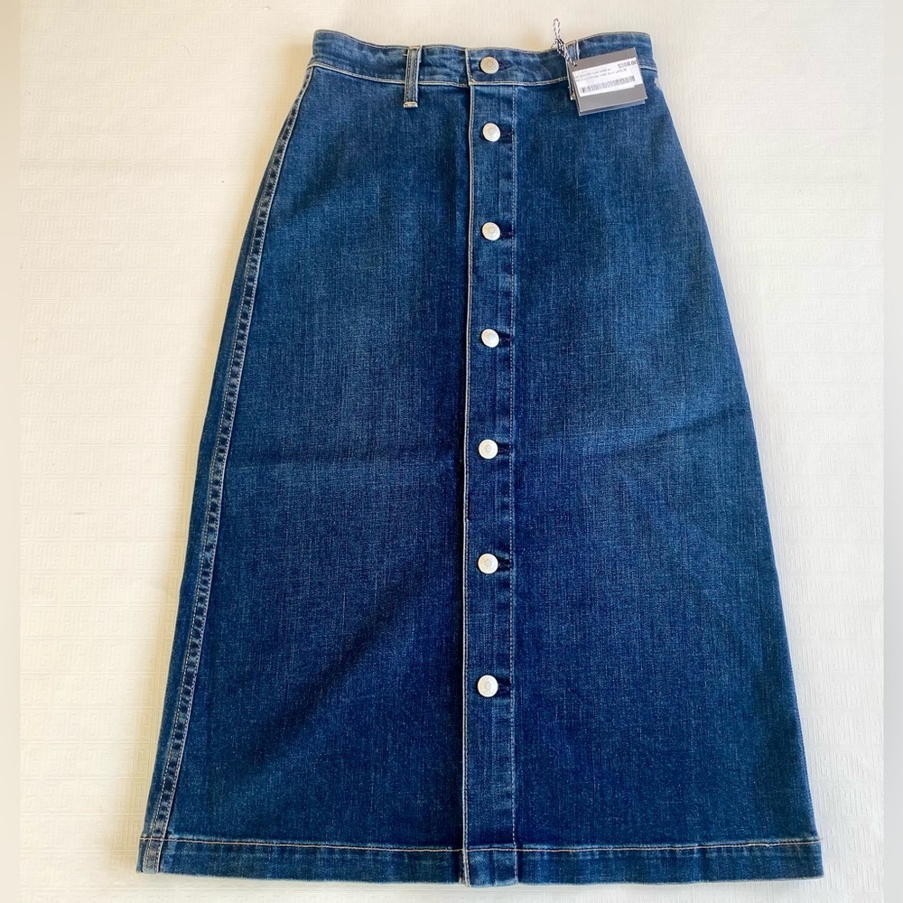 Alexa Chung for AG Denim Button-Front Midi Skirt